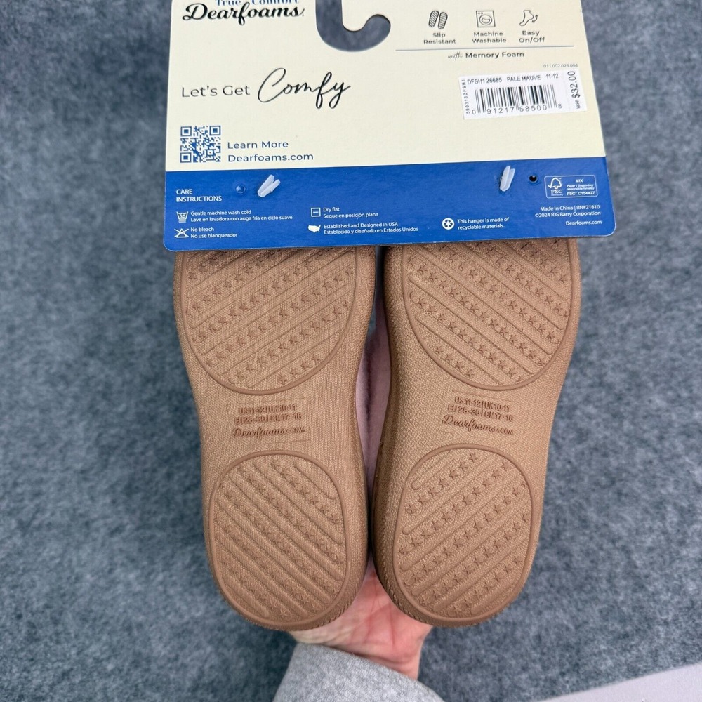 Dearfoams True Comfort Slippers Youth Girl Size 11/12 Pink Slip On Cozy Warm NEW - Picture 5 of 8